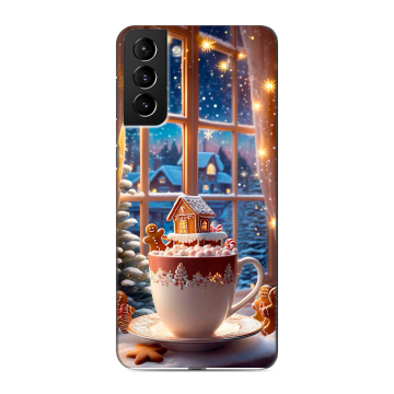 Силиконовый чехол на Samsung Galaxy S21 Plus с принтом Новый год Силиконовый чехол на Samsung Galaxy S21 Plus с принтом Новый год