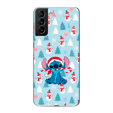 Силиконовый чехол на Samsung Galaxy S21 Plus с принтом Стич Новый год Силиконовый чехол на Samsung Galaxy S21 Plus с принтом Стич Новый год