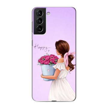 Силиконовый чехол на Samsung Galaxy S21 Plus с принтом женский