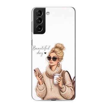 Силиконовый чехол на Samsung Galaxy S21 Plus с принтом женский Силиконовый чехол на Samsung Galaxy S21 Plus с принтом женский