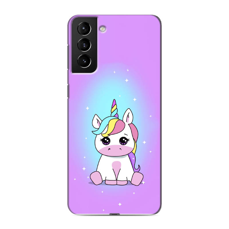 Силиконовый чехол на Samsung Galaxy S21 Plus с принтом Единорог Силиконовый чехол на Samsung Galaxy S21 Plus с принтом Единорог