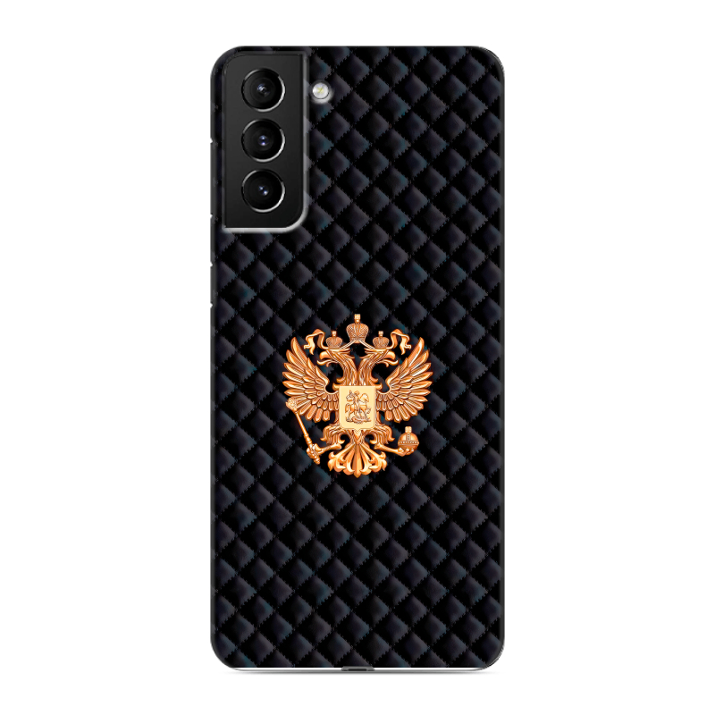 Силиконовый противоударный чехол на Samsung Galaxy S21 Plus с принтом Герб России принт Силиконовый противоударный чехол на Samsung Galaxy S21 Plus с принтом Герб России принт