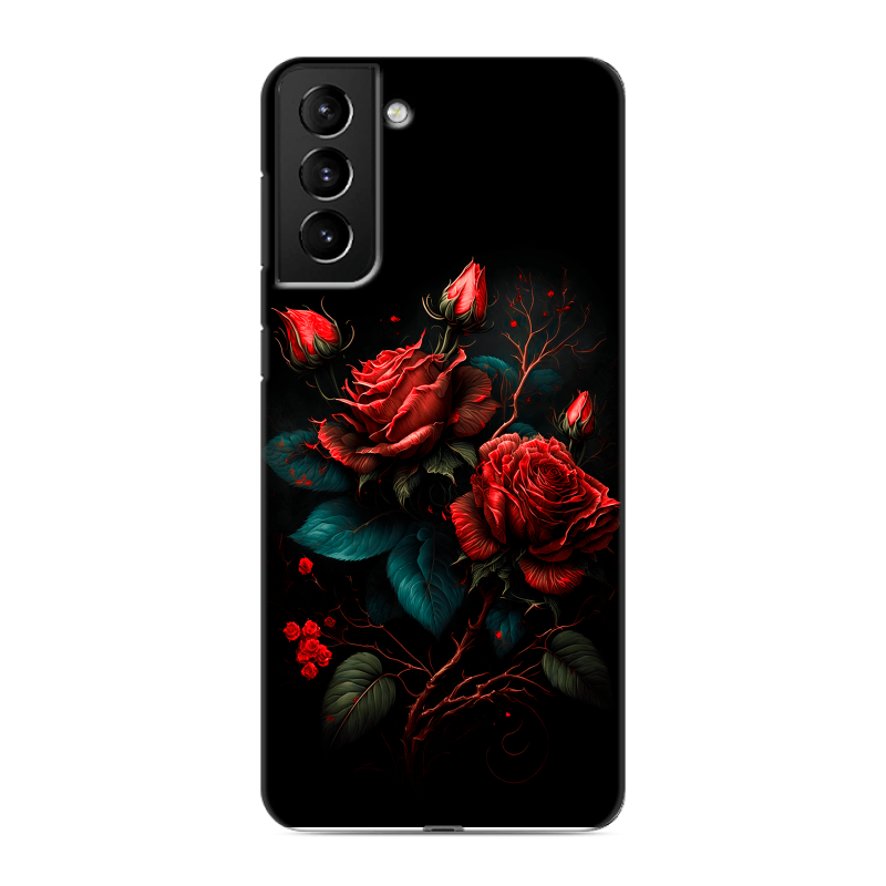 Силиконовый чехол на Samsung Galaxy S21 Plus с принтом Розы красные Силиконовый чехол на Samsung Galaxy S21 Plus с принтом Розы красные
