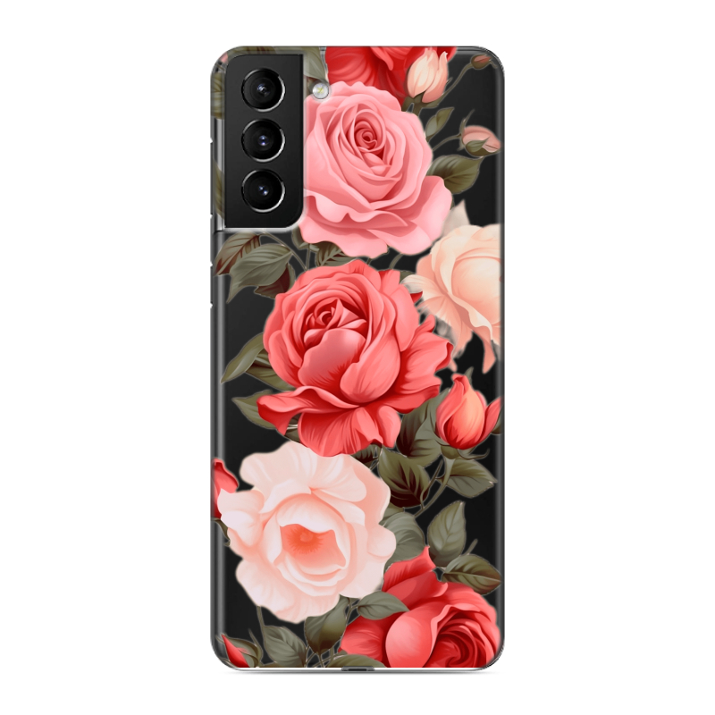 Силиконовый чехол на Samsung Galaxy S21 Plus с принтом Розы Силиконовый чехол на Samsung Galaxy S21 Plus с принтом Розы