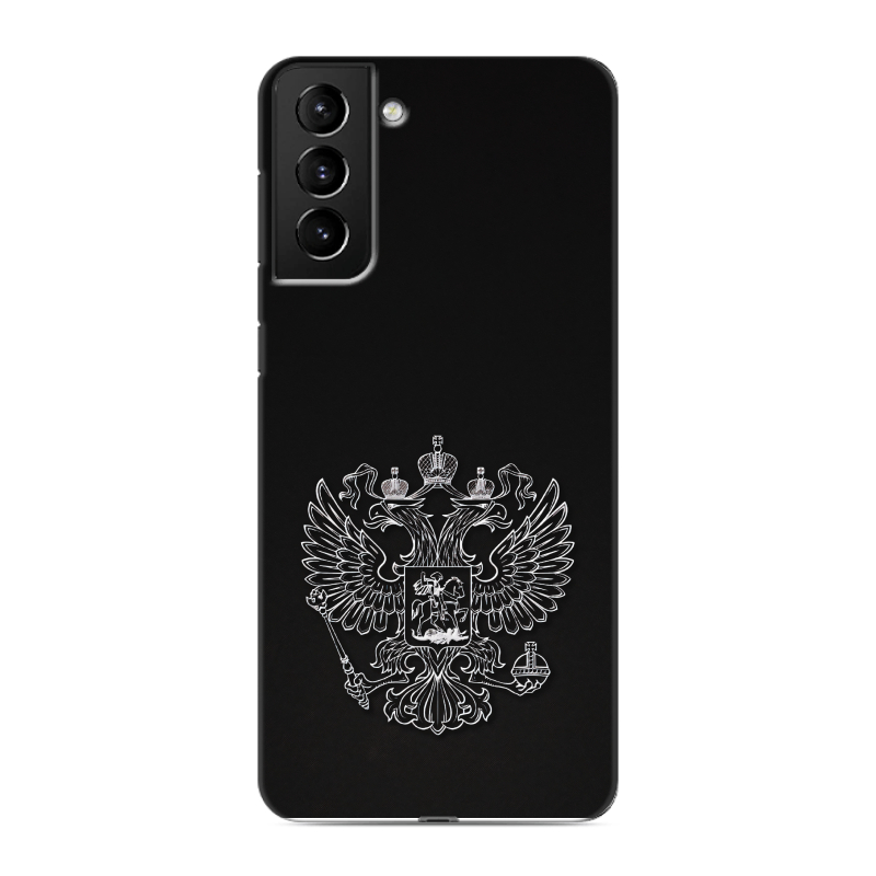 Силиконовый противоударный чехол на Samsung Galaxy S21 Plus с принтом Герб России Силиконовый противоударный чехол на Samsung Galaxy S21 Plus с принтом Герб России