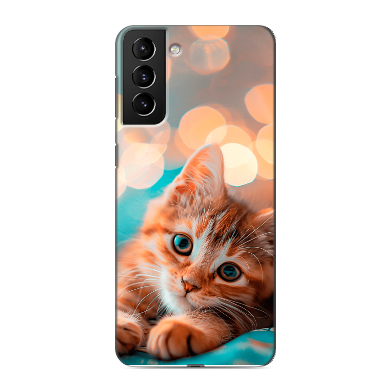 Силиконовый чехол на Samsung Galaxy S21 Plus с принтом котик Силиконовый чехол на Samsung Galaxy S21 Plus с принтом котик