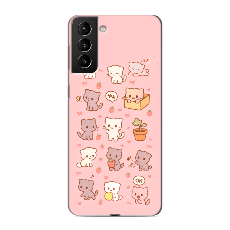 Силиконовый противоударный чехол на Samsung Galaxy S21 Plus с принтом Hello Kitty Хелоу Кити Силиконовый противоударный чехол на Samsung Galaxy S21 Plus с принтом Hello Kitty Хелоу Кити