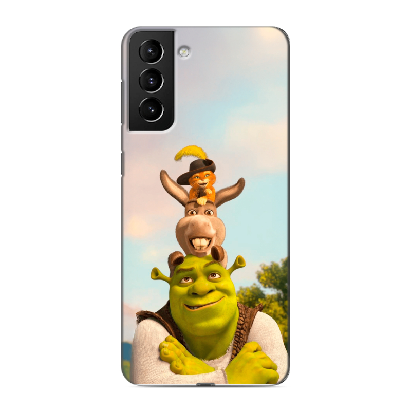 Силиконовый противоударный чехол на Samsung Galaxy S21 Plus с принтом Шрек Shrek Силиконовый противоударный чехол на Samsung Galaxy S21 Plus с принтом Шрек Shrek
