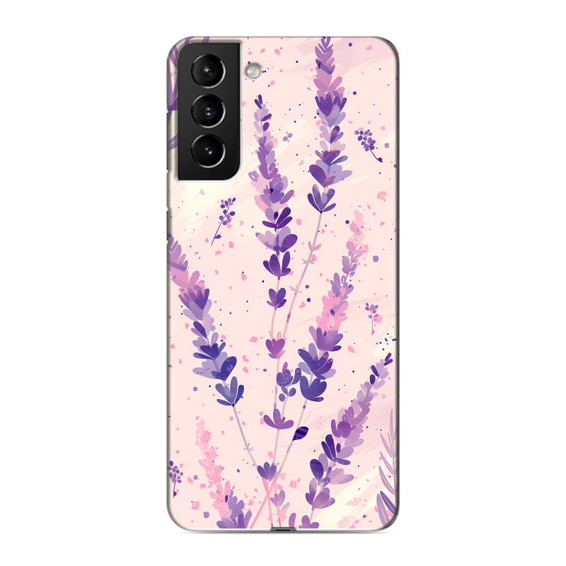 Силиконовый чехол на Samsung Galaxy S21 Plus с принтом цветы лаванда Силиконовый чехол на Samsung Galaxy S21 Plus с принтом цветы лаванда