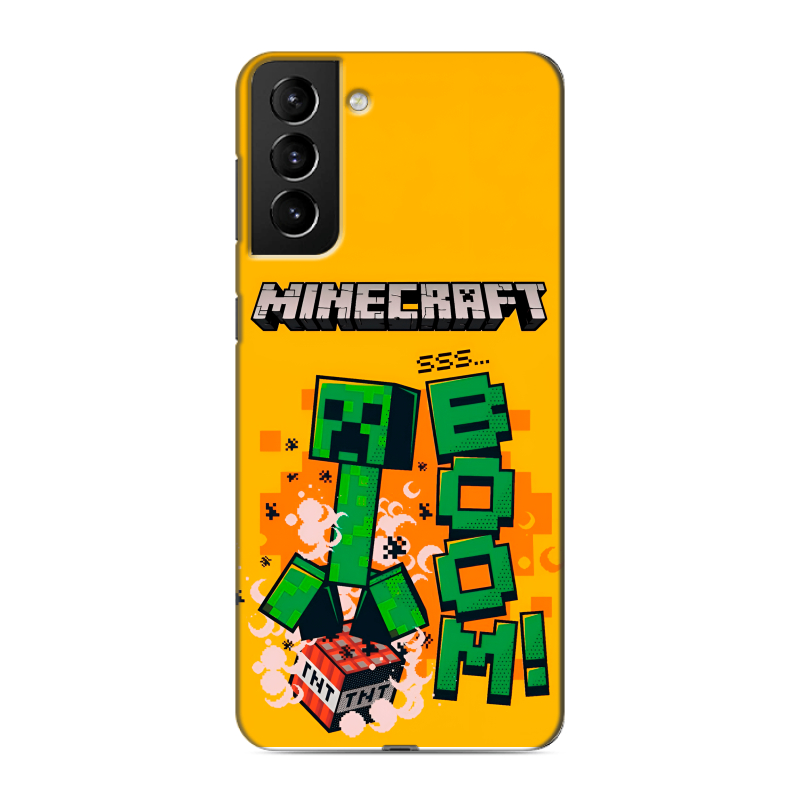 Силиконовый чехол на Samsung Galaxy S21 Plus с принтом Майнкрафт Minecraft Силиконовый чехол на Samsung Galaxy S21 Plus с принтом Майнкрафт Minecraft