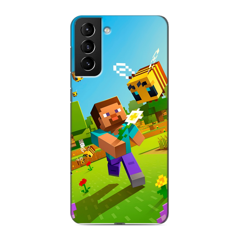 Силиконовый чехол на Samsung Galaxy S21 Plus с принтом Майнкрафт Minecraft Силиконовый чехол на Samsung Galaxy S21 Plus с принтом Майнкрафт Minecraft