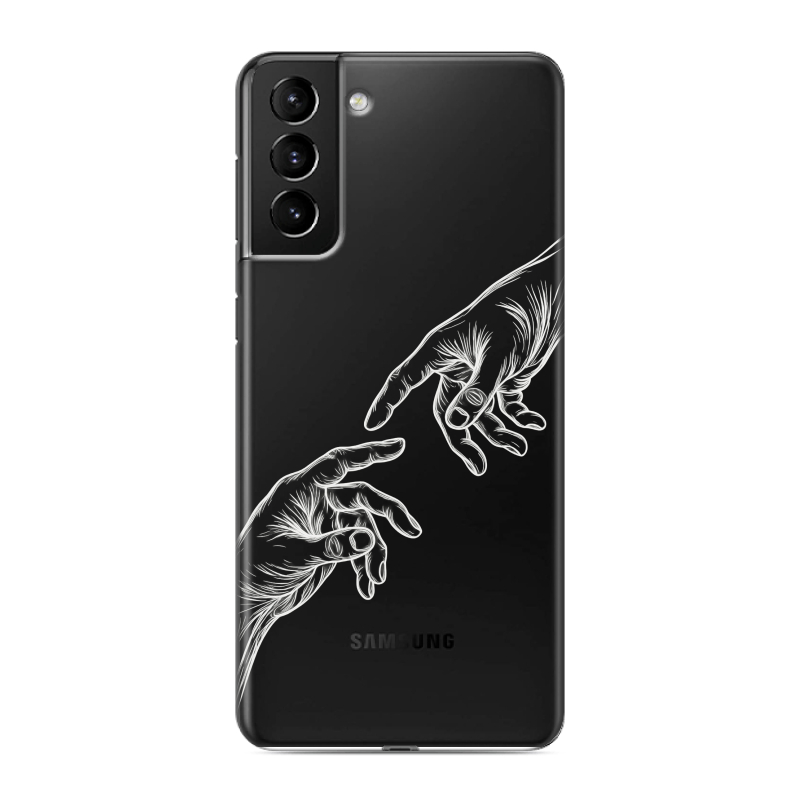 Силиконовый противоударный чехол на Samsung Galaxy S21 Plus с принтом Сотворение мира Силиконовый противоударный чехол на Samsung Galaxy S21 Plus с принтом Сотворение мира