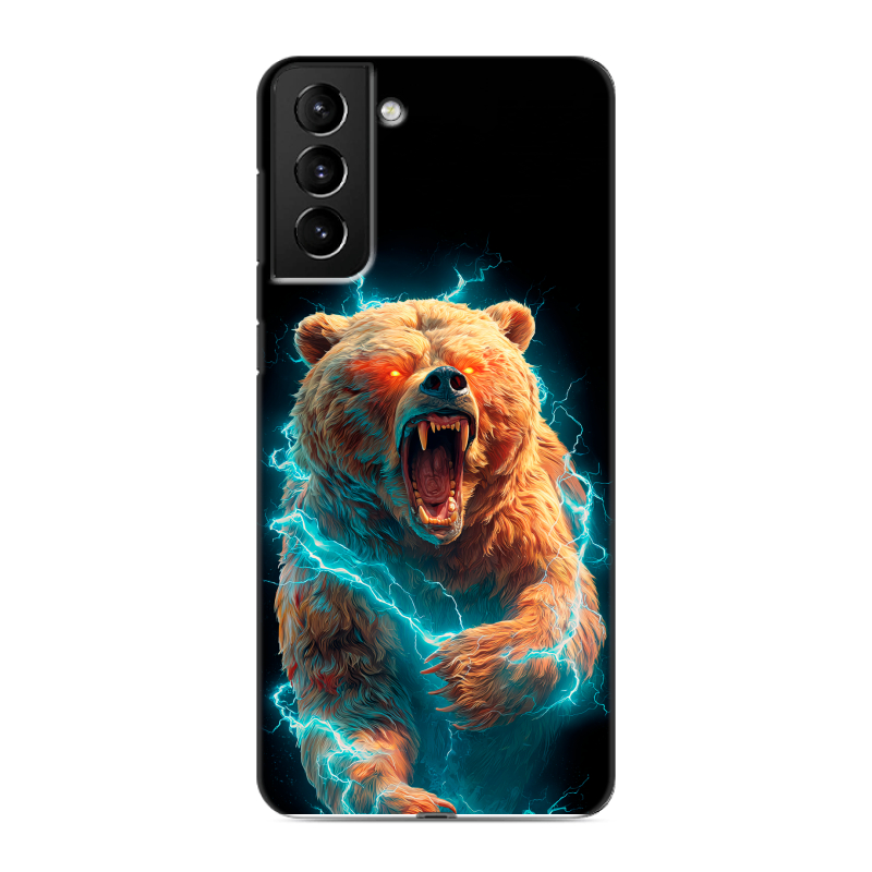 Силиконовый противоударный чехол на Samsung Galaxy S21 Plus с принтом Медведь Силиконовый противоударный чехол на Samsung Galaxy S21 Plus с принтом Медведь