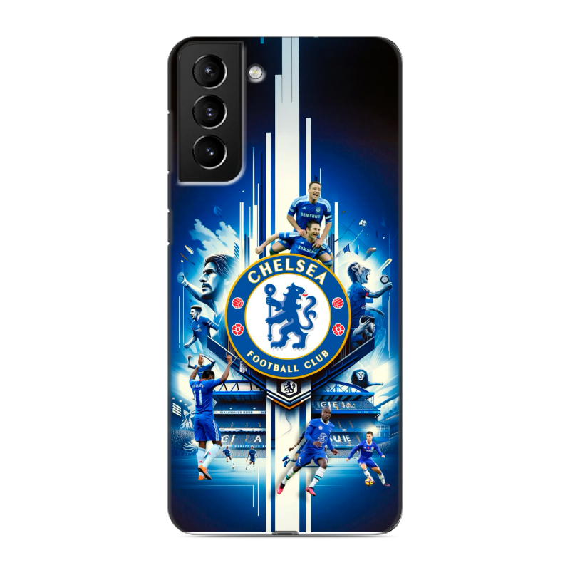 Силиконовый чехол на Samsung Galaxy S21 Plus с принтом Chelsea Челси Силиконовый чехол на Samsung Galaxy S21 Plus с принтом Chelsea Челси