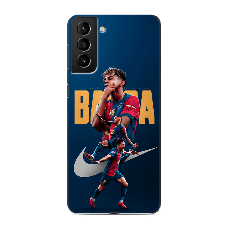 Силиконовый чехол на Samsung Galaxy S21 Plus с принтом Барселона Barca Yamal Силиконовый чехол на Samsung Galaxy S21 Plus с принтом Барселона Barca Yamal