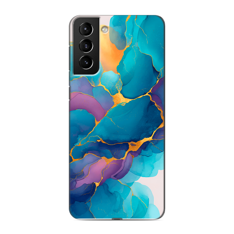 Силиконовый противоударный чехол на Samsung Galaxy S21 Plus с принтом Мрамор блестки Силиконовый противоударный чехол на Samsung Galaxy S21 Plus с принтом Мрамор блестки