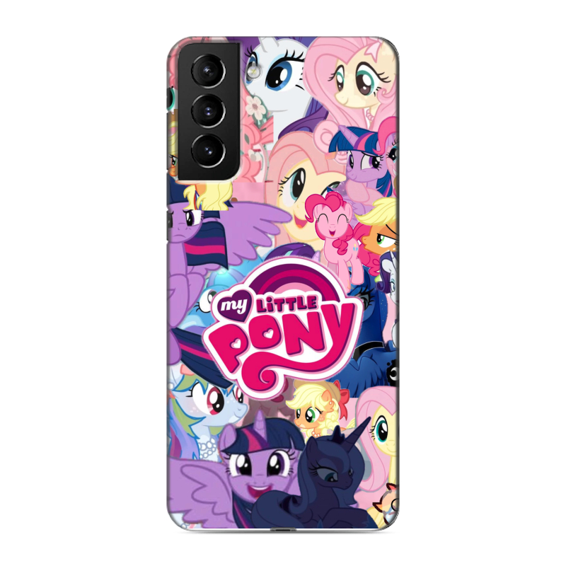 Силиконовый противоударный чехол на Samsung Galaxy S21 Plus с принтом My little pony Дружба чудо Силиконовый противоударный чехол на Samsung Galaxy S21 Plus с принтом My little pony Дружба чудо