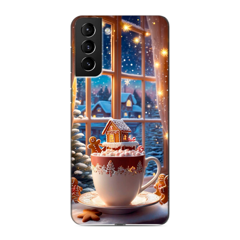 Силиконовый чехол на Samsung Galaxy S21 Plus с принтом Новый год Силиконовый чехол на Samsung Galaxy S21 Plus с принтом Новый год