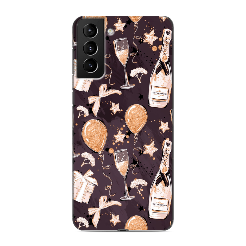 Силиконовый противоударный чехол на Samsung Galaxy S21 Plus с принтом Новый год Силиконовый противоударный чехол на Samsung Galaxy S21 Plus с принтом Новый год
