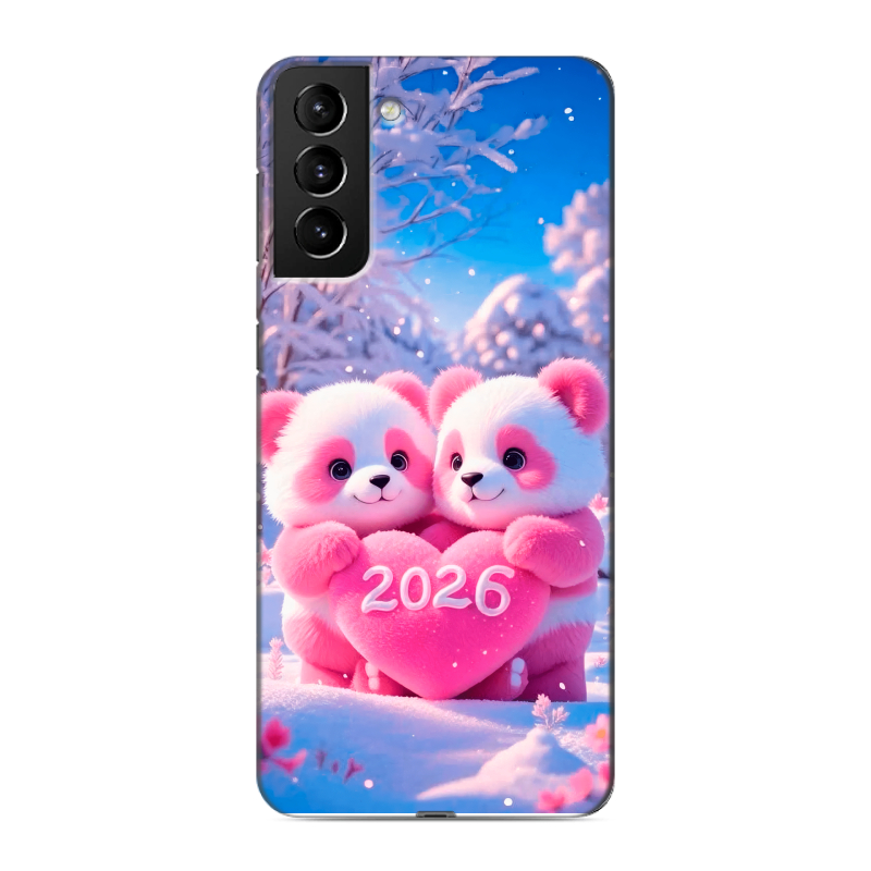 Силиконовый противоударный чехол на Samsung Galaxy S21 Plus с принтом Новый год Силиконовый противоударный чехол на Samsung Galaxy S21 Plus с принтом Новый год