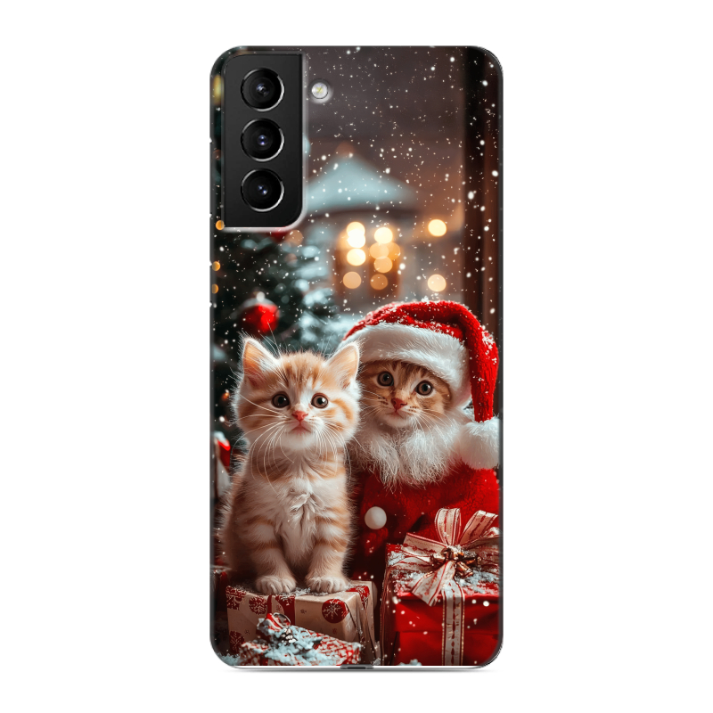 Силиконовый противоударный чехол на Samsung Galaxy S21 Plus с принтом Новый год Силиконовый противоударный чехол на Samsung Galaxy S21 Plus с принтом Новый год