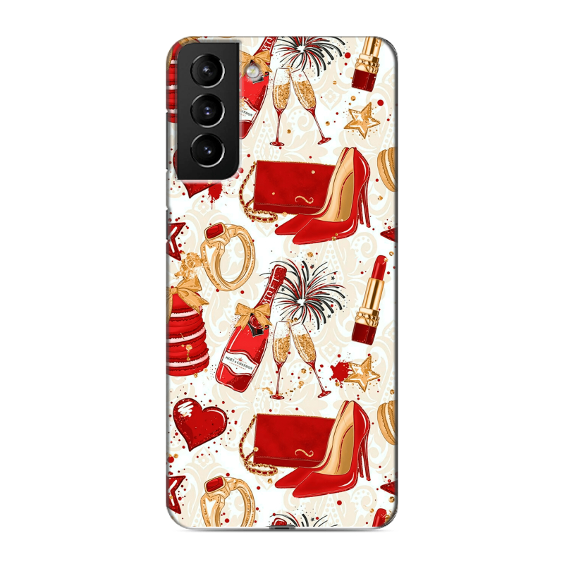Силиконовый чехол на Samsung Galaxy S21 Plus с принтом Новый год Силиконовый чехол на Samsung Galaxy S21 Plus с принтом Новый год