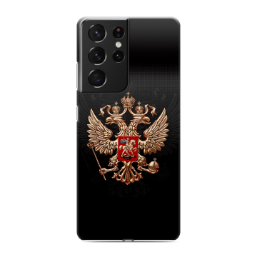 Силиконовый чехол на Samsung Galaxy S21 Ultra с принтом Герб России