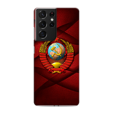 Силиконовый чехол на Samsung Galaxy S21 Ultra с принтом Герб СССР