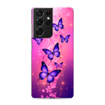 Силиконовый чехол на Samsung Galaxy S21 Ultra с принтом Бабочки Силиконовый чехол на Samsung Galaxy S21 Ultra с принтом Бабочки