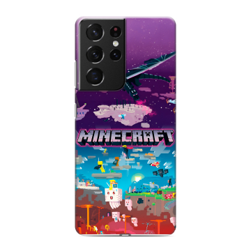 Силиконовый чехол на Samsung Galaxy S21 Ultra с принтом Майнкрафт Minecraft Силиконовый чехол на Samsung Galaxy S21 Ultra с принтом Майнкрафт Minecraft