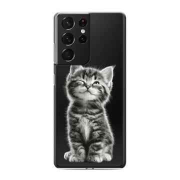 Силиконовый чехол на Samsung Galaxy S21 Ultra с принтом Котенок Силиконовый чехол на Samsung Galaxy S21 Ultra с принтом Котенок