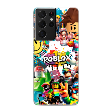 Силиконовый чехол на Samsung Galaxy S21 Ultra с принтом Roblox Роблокс