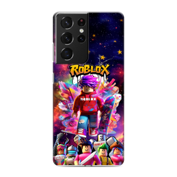 Силиконовый чехол на Samsung Galaxy S21 Ultra с принтом Roblox Роблокс