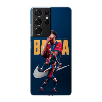 Силиконовый чехол на Samsung Galaxy S21 Ultra с принтом Барселона Barca Yamal Силиконовый чехол на Samsung Galaxy S21 Ultra с принтом Барселона Barca Yamal