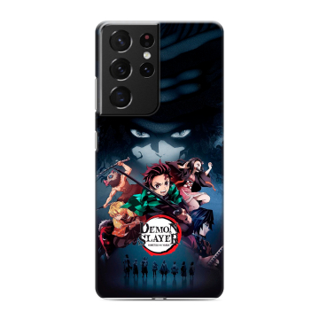 Силиконовый чехол на Samsung Galaxy S21 Ultra с принтом Demon Slayer Клинок рассекающий демонов Силиконовый чехол на Samsung Galaxy S21 Ultra с принтом Demon Slayer Клинок рассекающий демонов