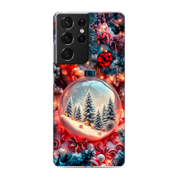 Силиконовый чехол на Samsung Galaxy S21 Ultra с принтом Новый год