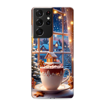 Силиконовый чехол на Samsung Galaxy S21 Ultra с принтом Новый год