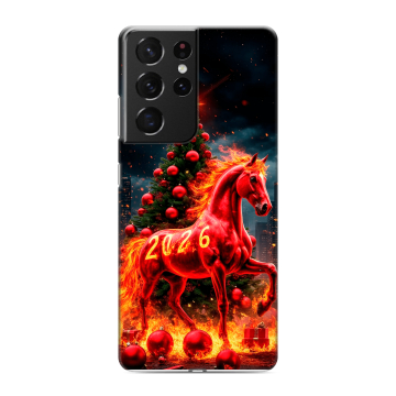 Силиконовый чехол на Samsung Galaxy S21 Ultra с принтом Новый год