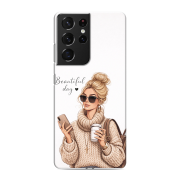 Силиконовый чехол на Samsung Galaxy S21 Ultra с принтом женский Силиконовый чехол на Samsung Galaxy S21 Ultra с принтом женский