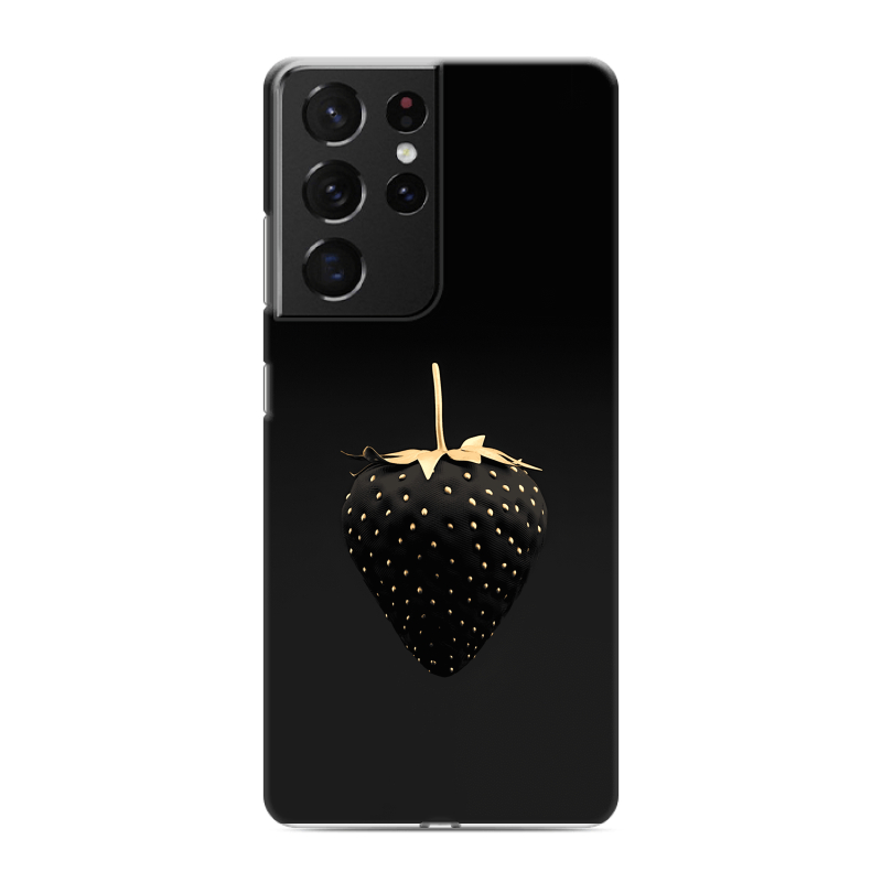 Пластиковый чехол на Samsung Galaxy S21 Ultra с принтом Черная клубника Пластиковый чехол на Samsung Galaxy S21 Ultra с принтом Черная клубника