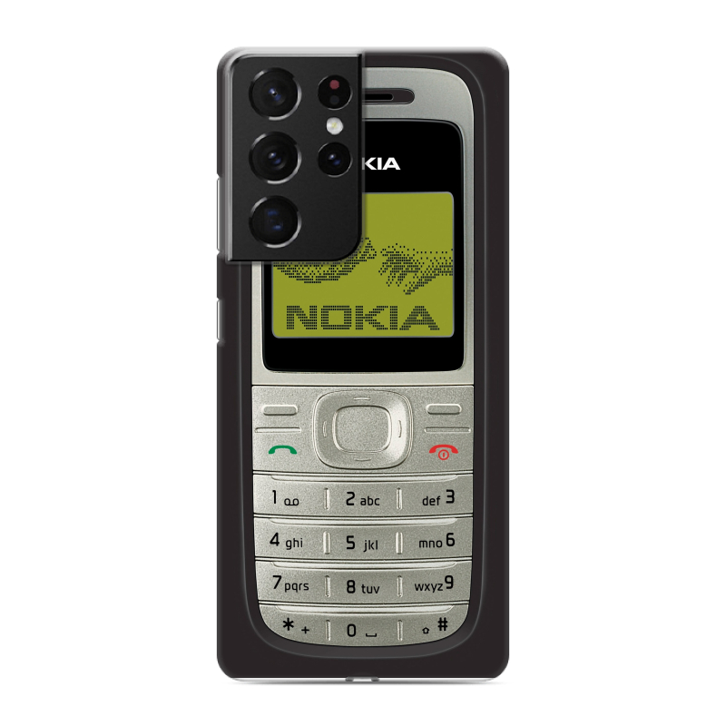 Пластиковый чехол на Samsung Galaxy S21 Ultra с принтом Ретро Нокия Пластиковый чехол на Samsung Galaxy S21 Ultra с принтом Ретро Нокия