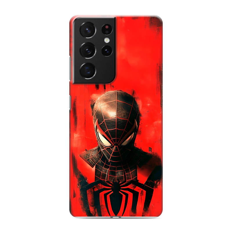 Пластиковый чехол на Samsung Galaxy S21 Ultra с принтом человек паук spiderman Пластиковый чехол на Samsung Galaxy S21 Ultra с принтом человек паук spiderman