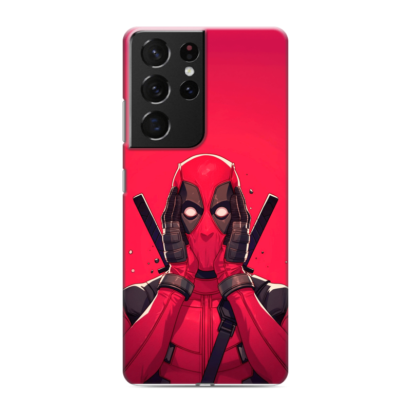 Силиконовый противоударный чехол на Samsung Galaxy S21 Ultra с принтом Дедпул Deadpool Силиконовый противоударный чехол на Samsung Galaxy S21 Ultra с принтом Дедпул Deadpool