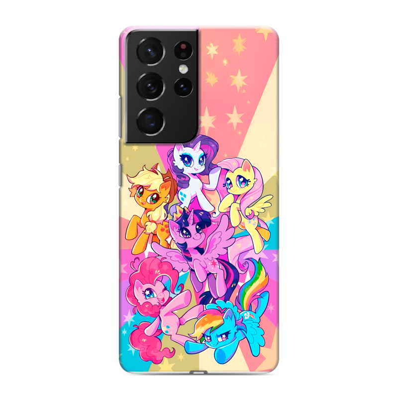 Пластиковый чехол на Samsung Galaxy S21 Ultra с принтом My little pony Дружба чудо Пластиковый чехол на Samsung Galaxy S21 Ultra с принтом My little pony Дружба чудо