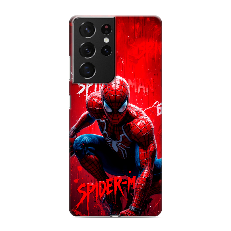 Пластиковый чехол на Samsung Galaxy S21 Ultra с принтом Spiderman Человек паук Пластиковый чехол на Samsung Galaxy S21 Ultra с принтом Spiderman Человек паук