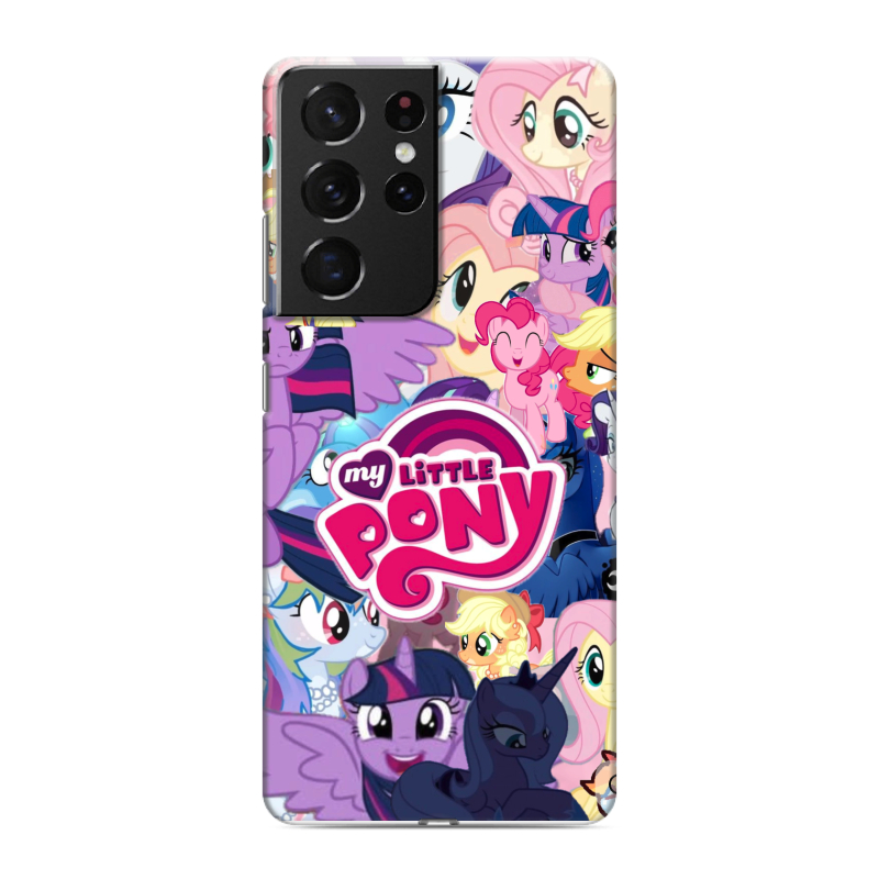 Силиконовый противоударный чехол на Samsung Galaxy S21 Ultra с принтом My little pony Дружба чудо Силиконовый противоударный чехол на Samsung Galaxy S21 Ultra с принтом My little pony Дружба чудо