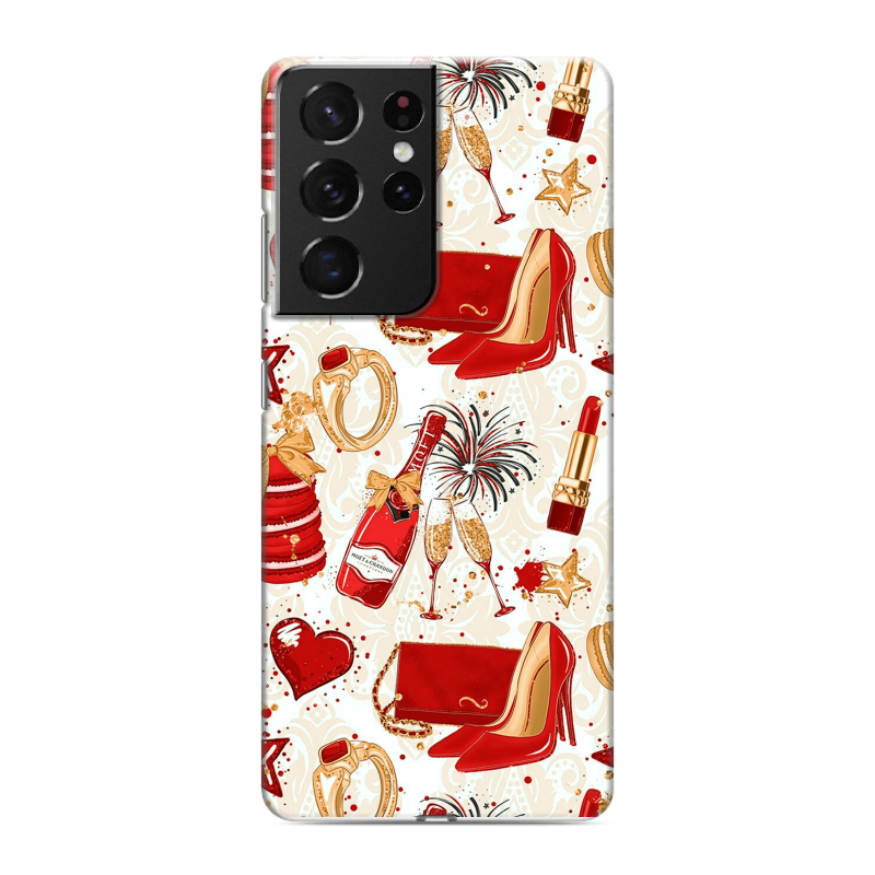 Пластиковый чехол на Samsung Galaxy S21 Ultra с принтом Новый год Пластиковый чехол на Samsung Galaxy S21 Ultra с принтом Новый год