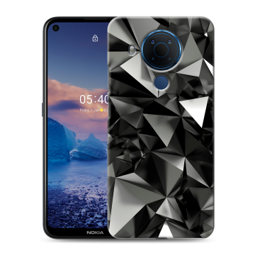 Силиконовый чехол на Nokia 5.4 с принтом Черные кристаллы Силиконовый чехол на Nokia 5.4 с принтом Черные кристаллы