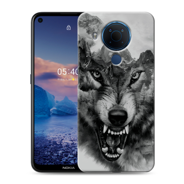 Силиконовый чехол на Nokia 5.4 с принтом Волк