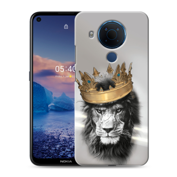 Силиконовый чехол на Nokia 5.4 с принтом Лев с короной Силиконовый чехол на Nokia 5.4 с принтом Лев с короной